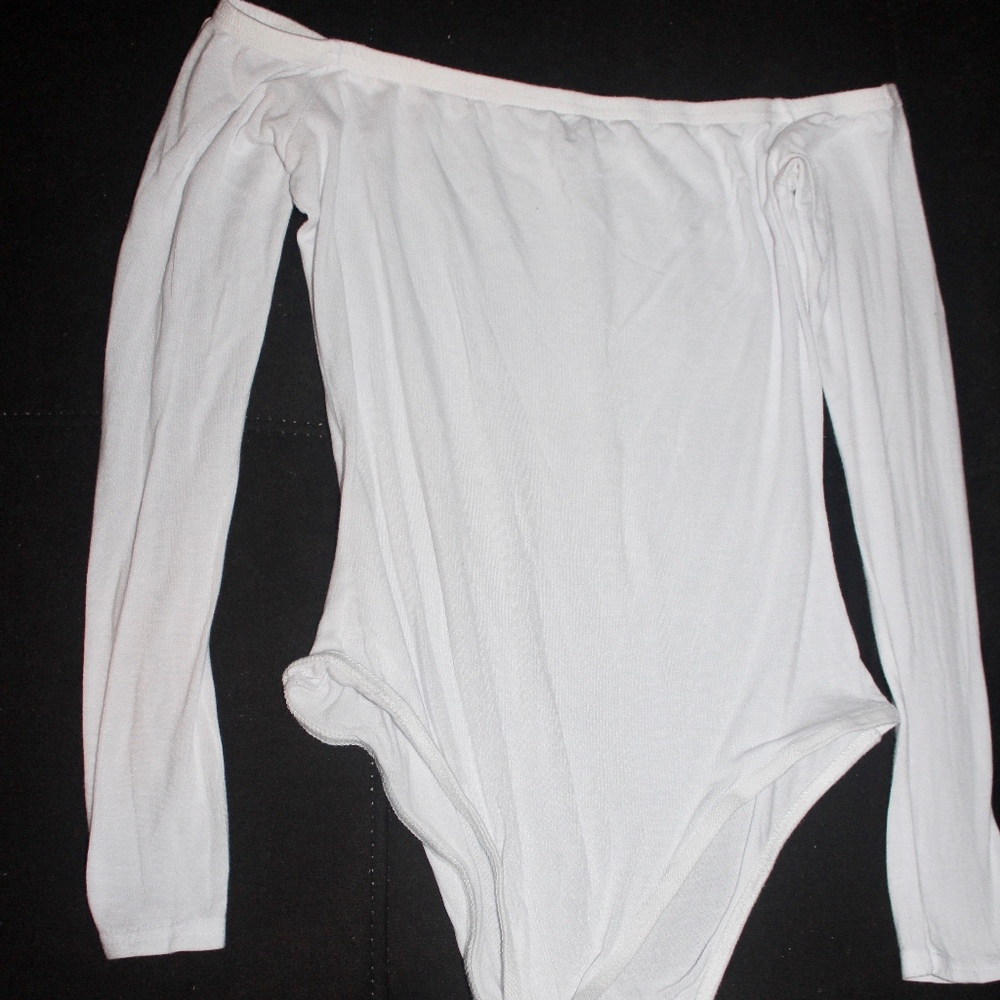 White Off-The-Shoulder Bodysuit from Nasty Gal